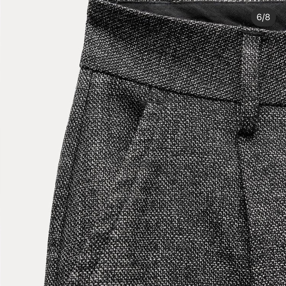 Zara brand new minimalist limited edition 100 percent wool Gray Women's Trousers - Picture 6 of 8